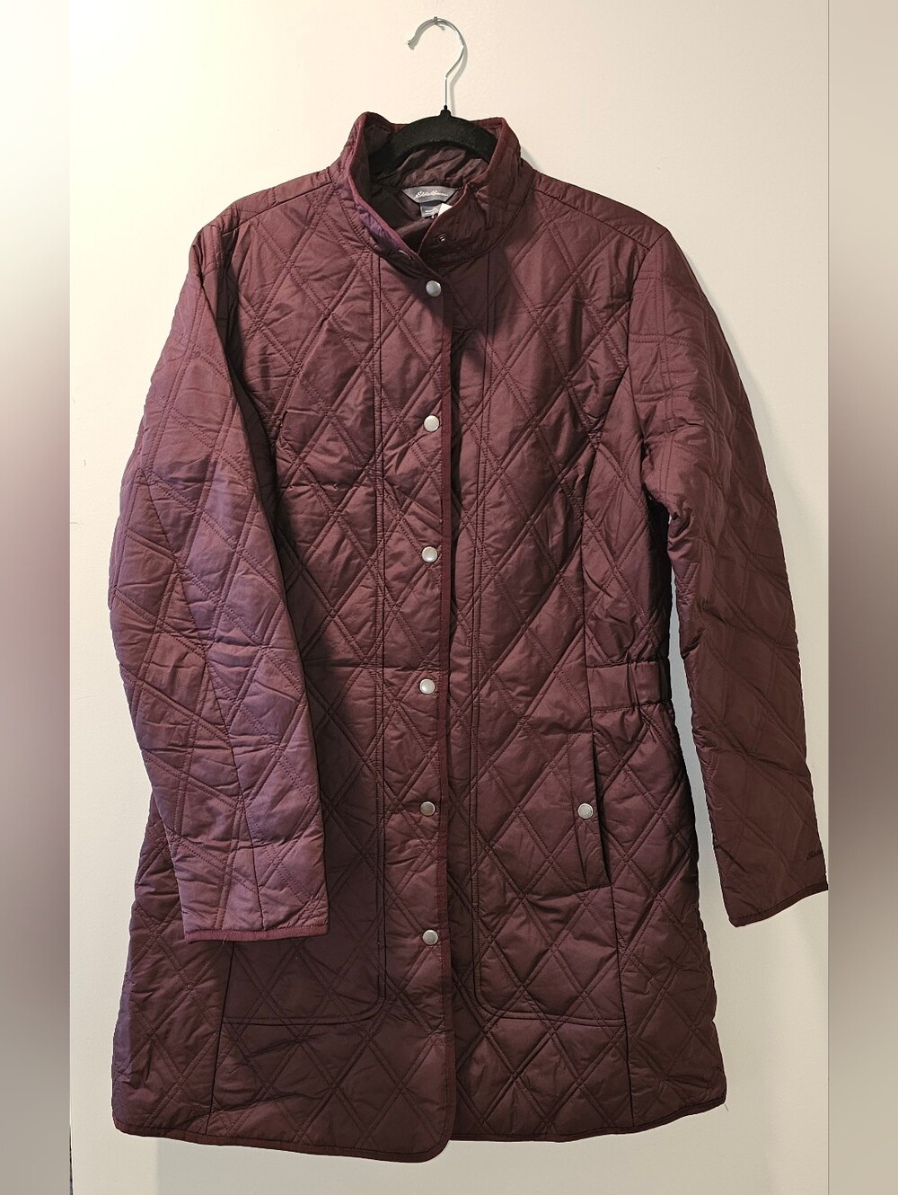 Eddie Bauer Quilted Long Women's Coat - Burgundy